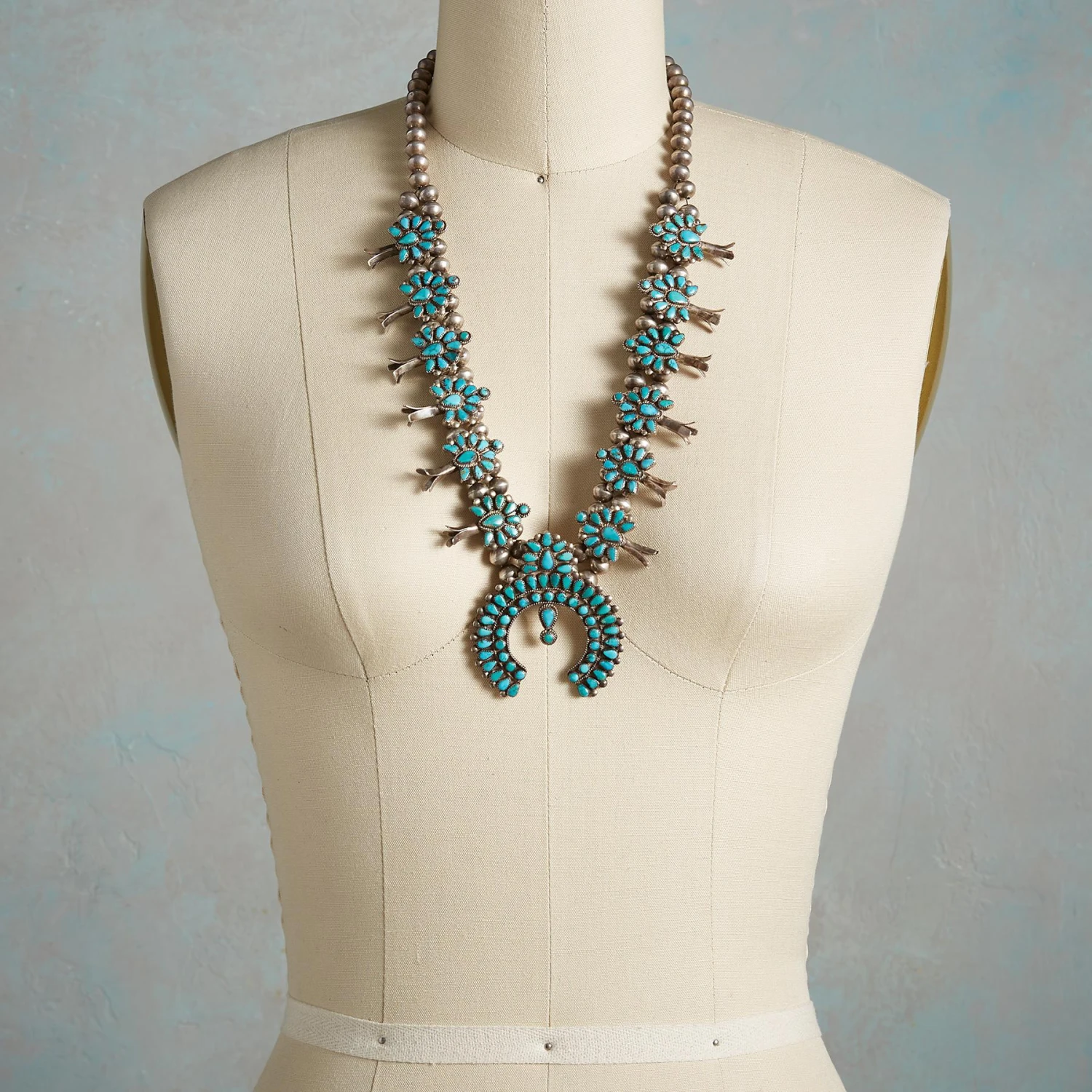 1930S Zuni Squash Blossom Necklace 5 1930S Zuni Squash Blossom Necklace - Image 3