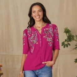 Avril Embroidered Henley -Abigail Fashion Store 294b6e58 d053 41c3 8b6c bc753e2a4e48