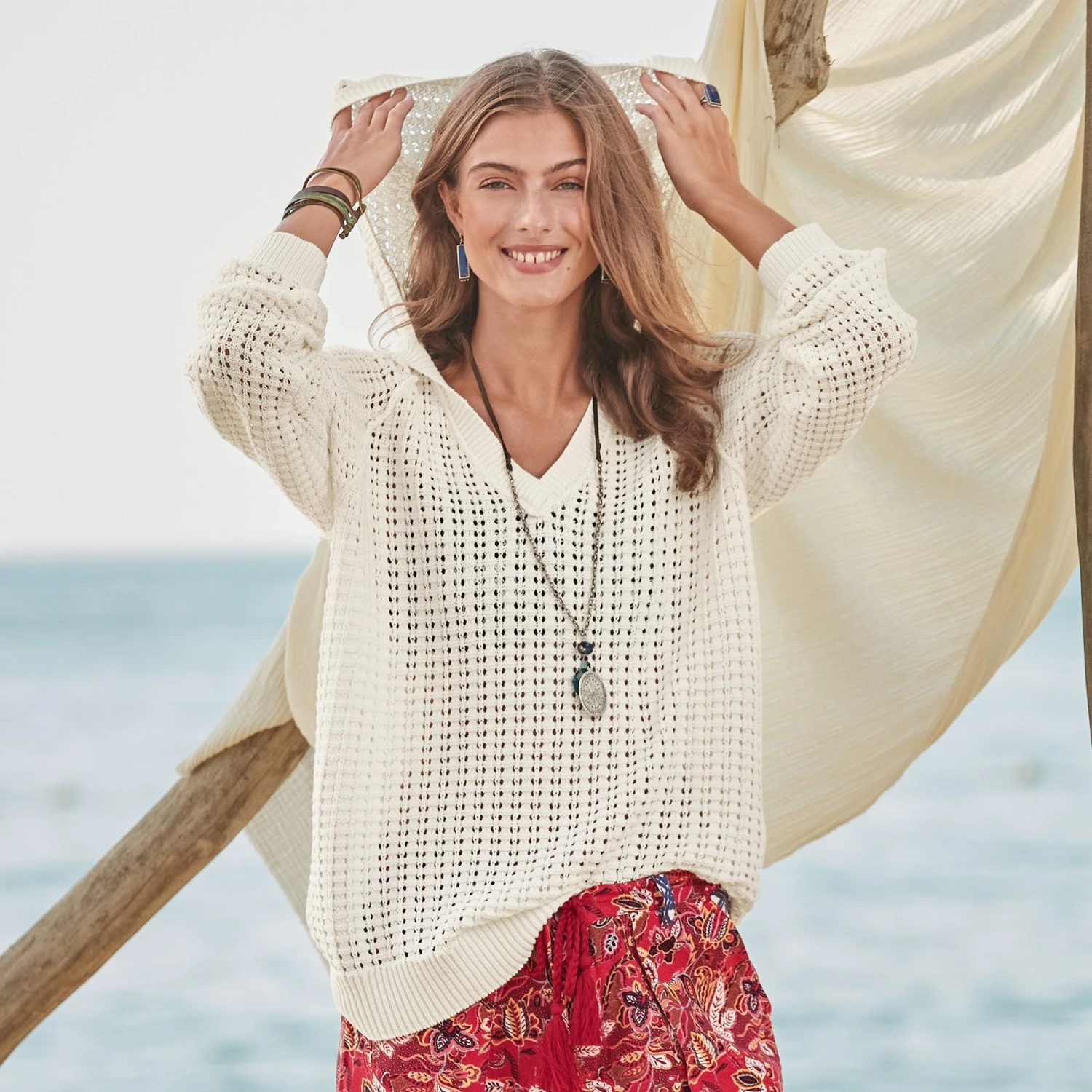 Calm Harbors Sweater Hoodie, Petite 3 Calm Harbors Sweater Hoodie, Petite