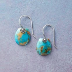 Turquoise Scallop Earrings