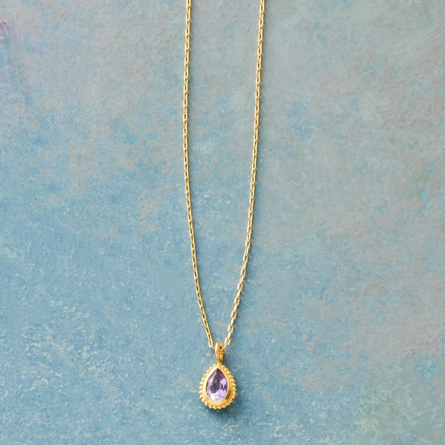 Teardrop Birthstone Necklace 5 Teardrop Birthstone Necklace - Image 3