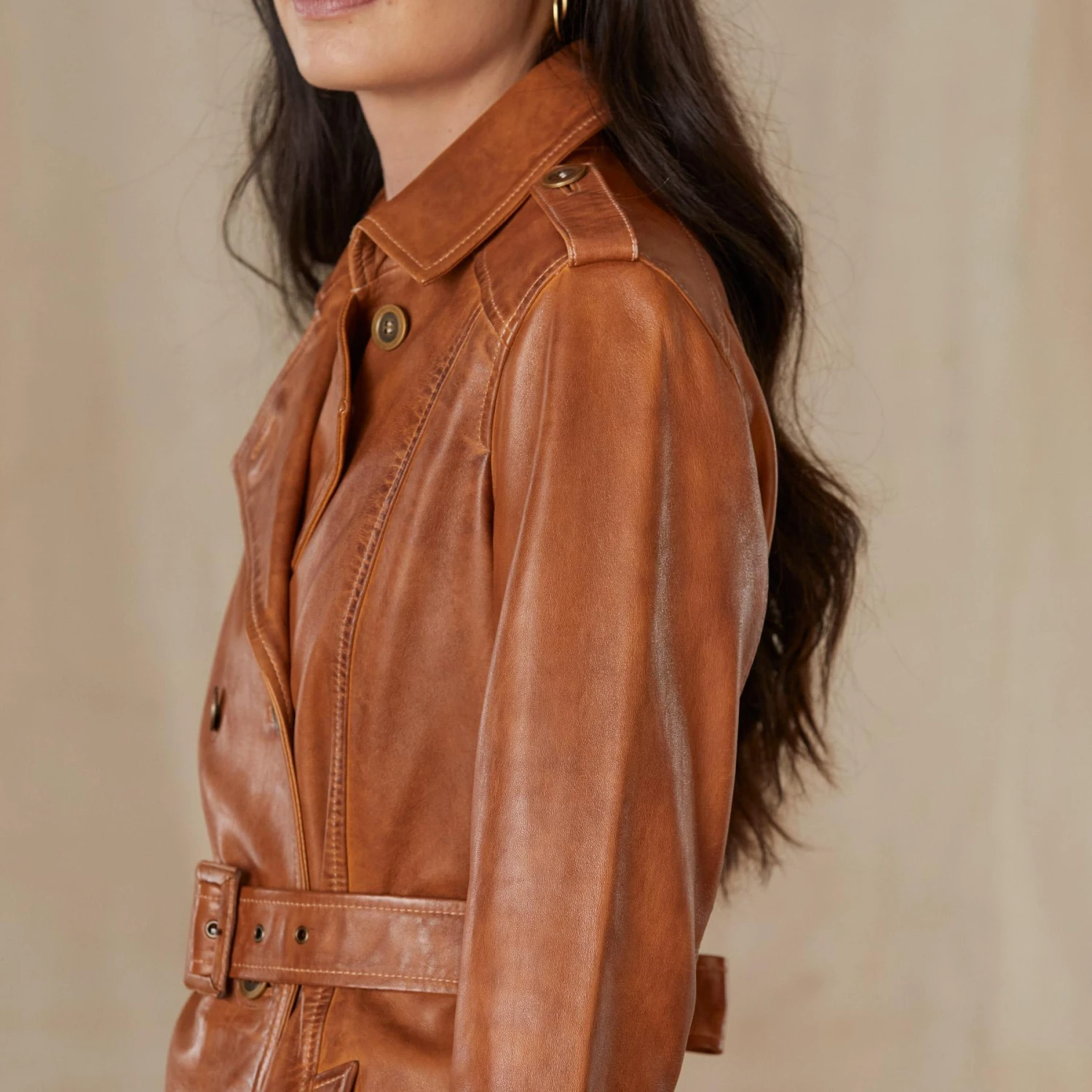 Araminta Leather Trench Coat 4 Araminta Leather Trench Coat - Image 2