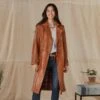 Araminta Leather Trench Coat - Petites -Abigail Fashion Store e5041287 a842 434d 8669 057dd2bbb927