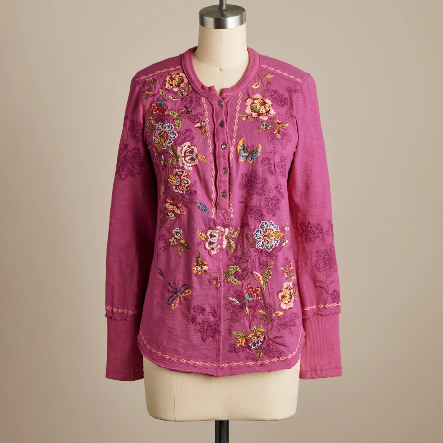 Blushed Blooms Henley, Petite 5 Blushed Blooms Henley, Petite - Image 3