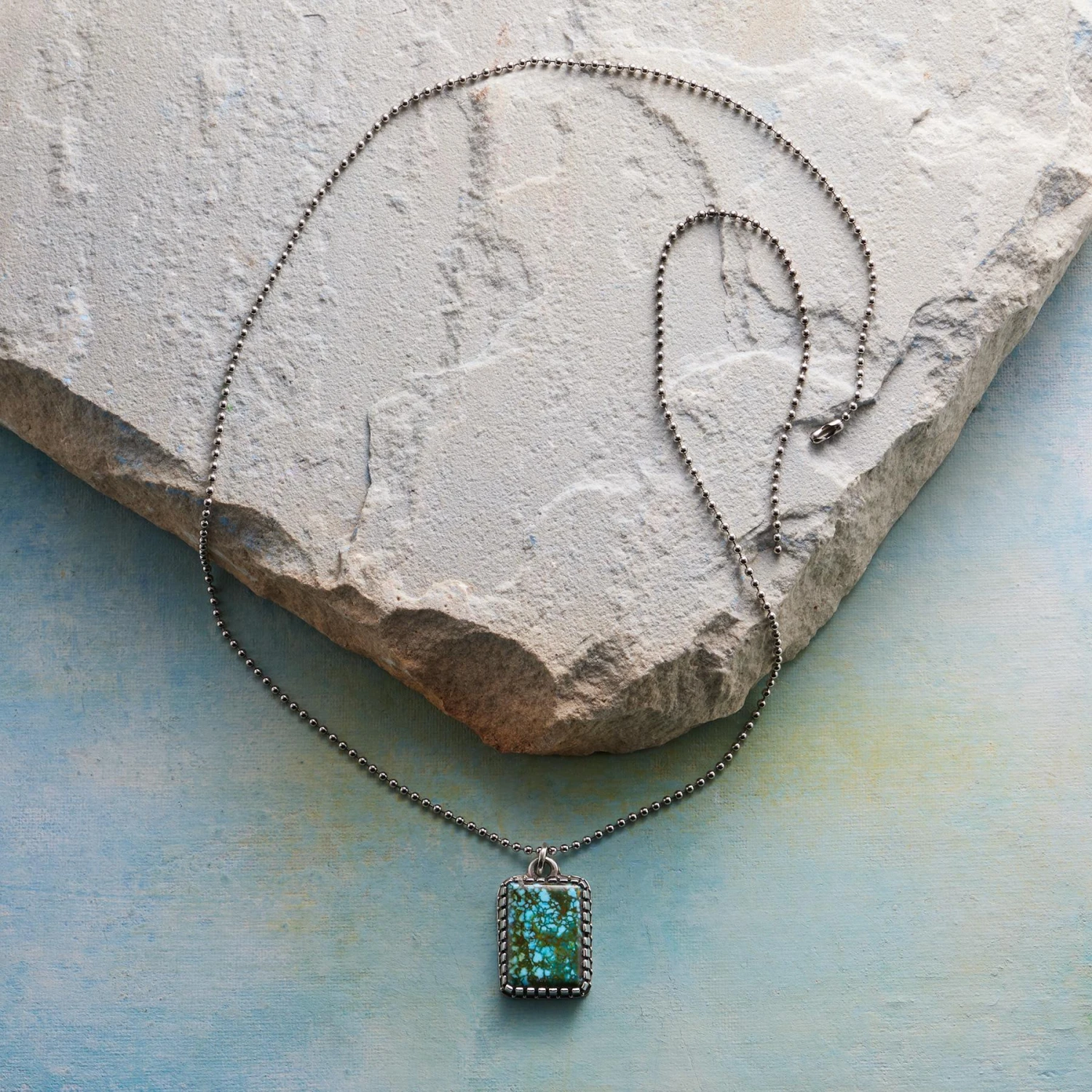 Kingman Turquoise Dogtag Necklace 4 Kingman Turquoise Dogtag Necklace - Image 2